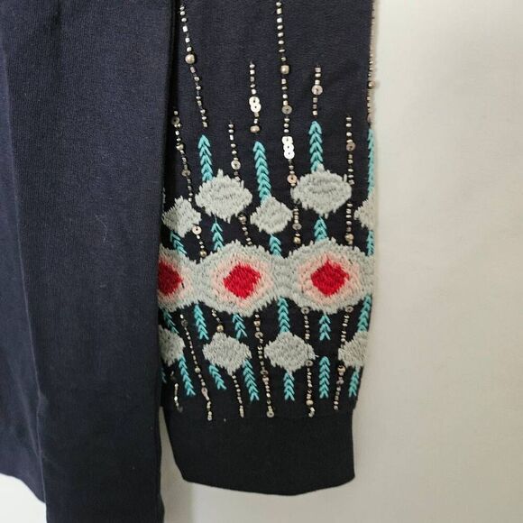 Soft Surroundings‎ Dahlia Embroidered Beaded Turtleneck Tunic Top sz S - Picture 4 of 7